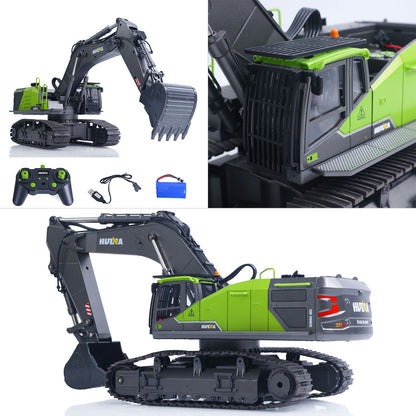 US STOCK HUINA 1/14 593 Toys Model RC Excavator Car Gift Battery 2.4G Remote Control Digger