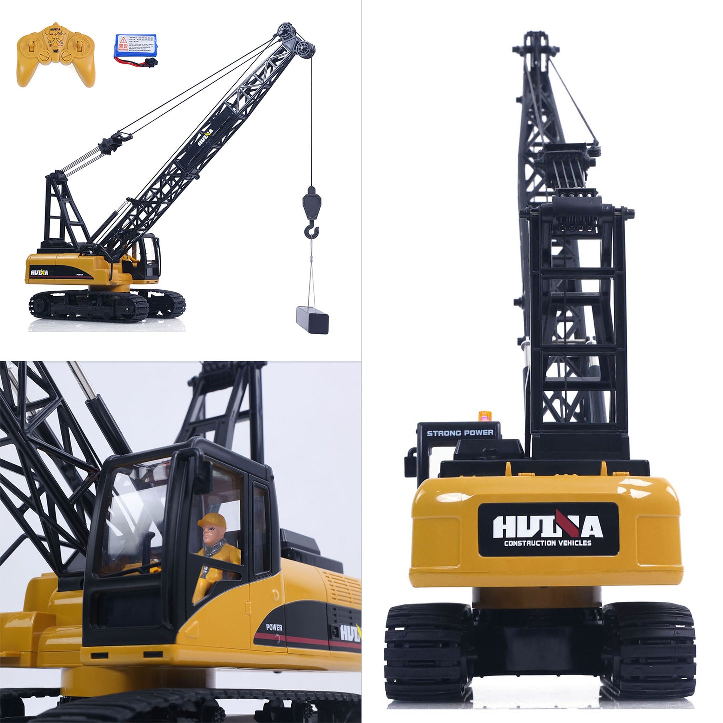US STOCK HUINA 572 15CH RC 1/14 Construction Crane Truck Tower Excavator Model Car Toy