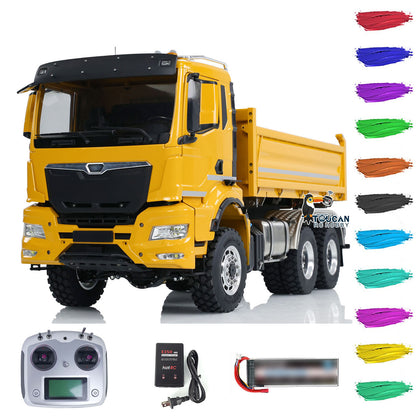Metal 6x6 1/14 RC Hydraulic Dump Truck 3-way Tipper LESU Chassis Man Cabin