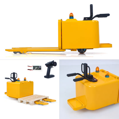 US Stock 1/14 Electric Remote Control Reach Forklift Hobbywing ESC Servo Motor Ready to Run Warehouse RC Model Collection Warning Light