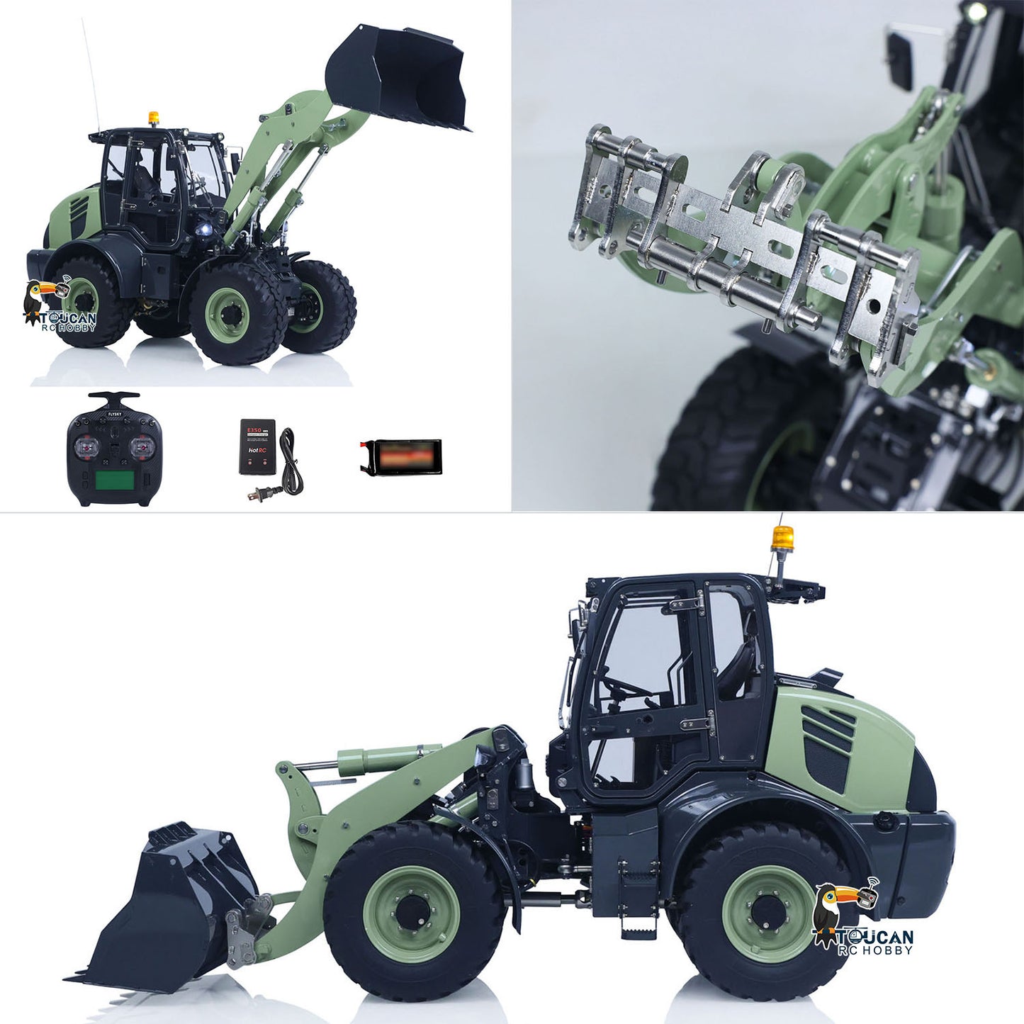 LESU Metal 1/14 Remote Control Hydraulic Loader Aoue WA100M-8 RTR 4CH Valve RC Engineering Vehicle Quick Coupler Lights Sounds