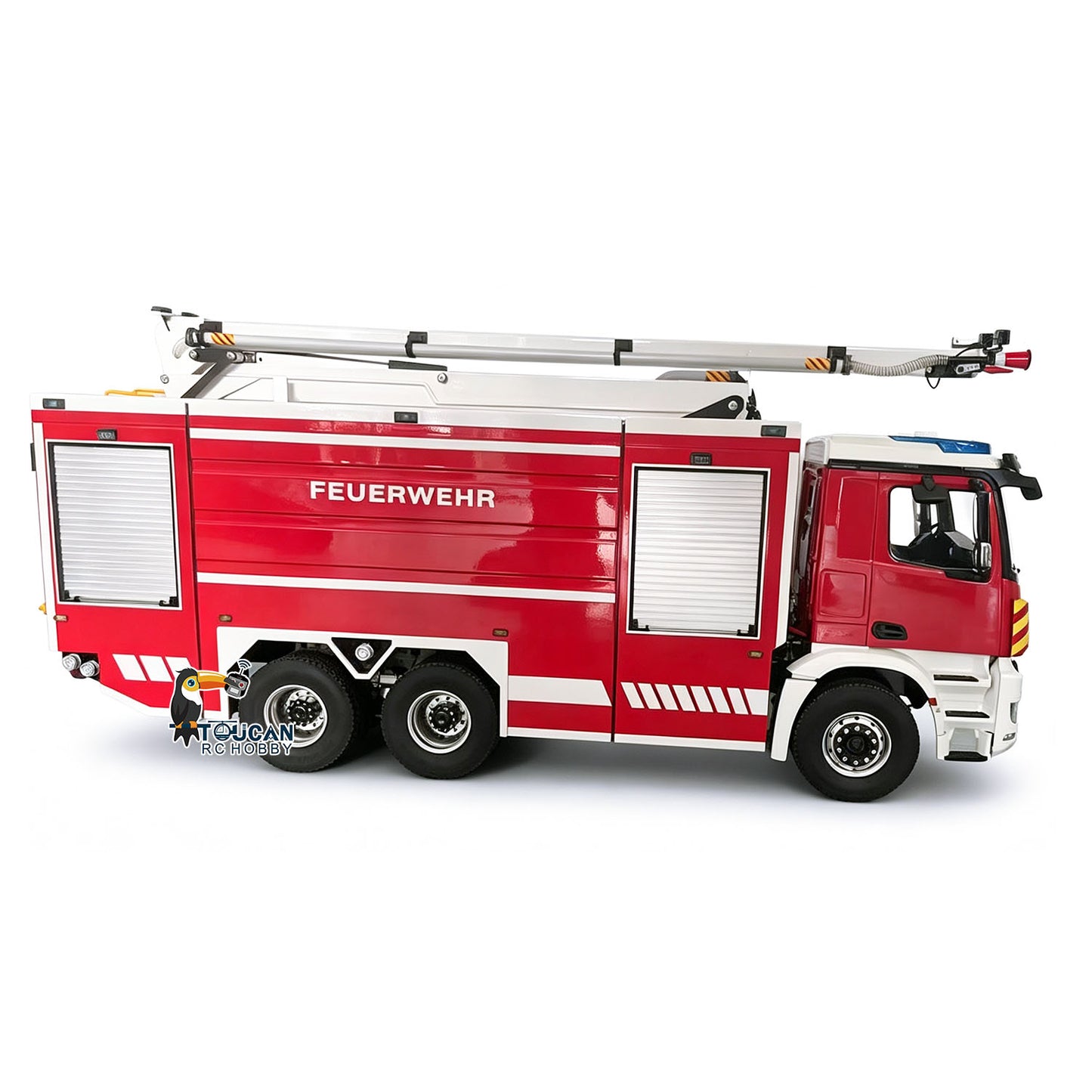 6x4 1/14 RC Fire Fighting Truck Remote Control Folding Aerial Ladder Water Spray Trucks 3363 Metal Chassis 2-Speed Transmission