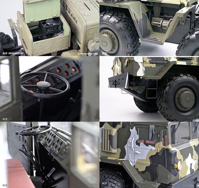 EN STOCK CROSSRC 1/12 BC8C Mammoth 8*8 RC Camion Militaire KIT