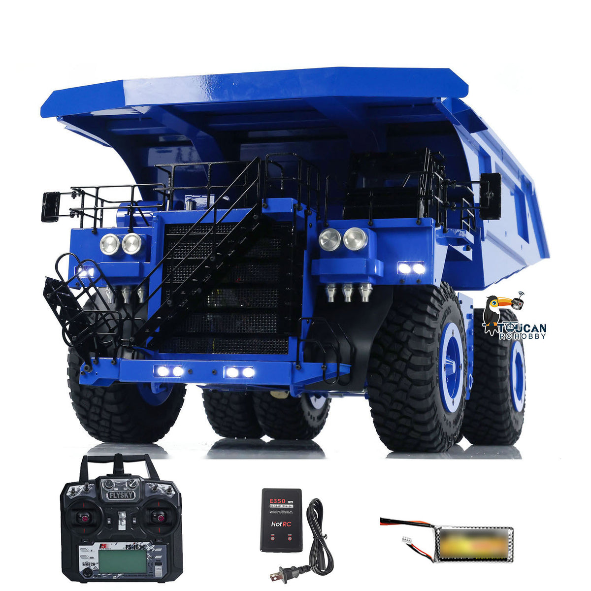Metal 1/20 RC Hydraulic Mine Truck 793D Heavy Duty Remote Control Dumper RTR 2Speed Gearbox Flysky I6X Radio Light System