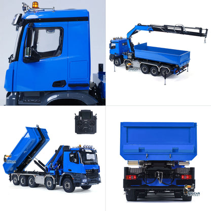 1/14 10x10 RC Hydraulic Full Dump Crane Truck U-shaped Bucket