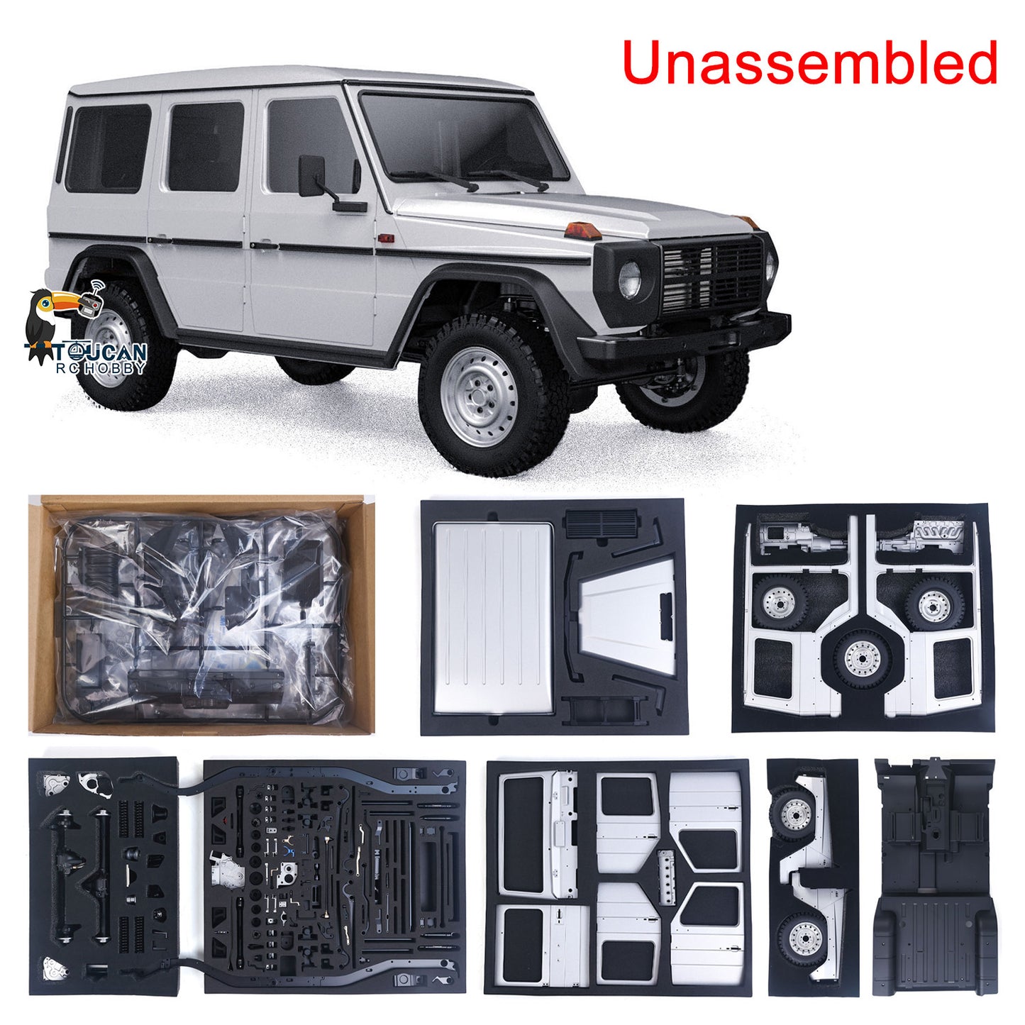 CAPO 1/8 4WD RC Off Road Car W460 Kit CNC Metal Car Shell Differential Locks Openable Doors 2Speed Gearbox No Electronic Parts