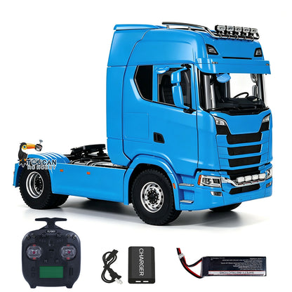MD 2Speed 1/14 4WD Metal Radio Control Tractor Truck 770S Differential Locks RC Lorry Car HobbyWing ESC Lights Sounds RTR Model