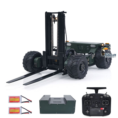 Super Frog Metal 1/14 Hydraulic Remote Control Foldable Forklift BM214 5 Valves Lights Sounds Frsky Radio Battery Storage Box