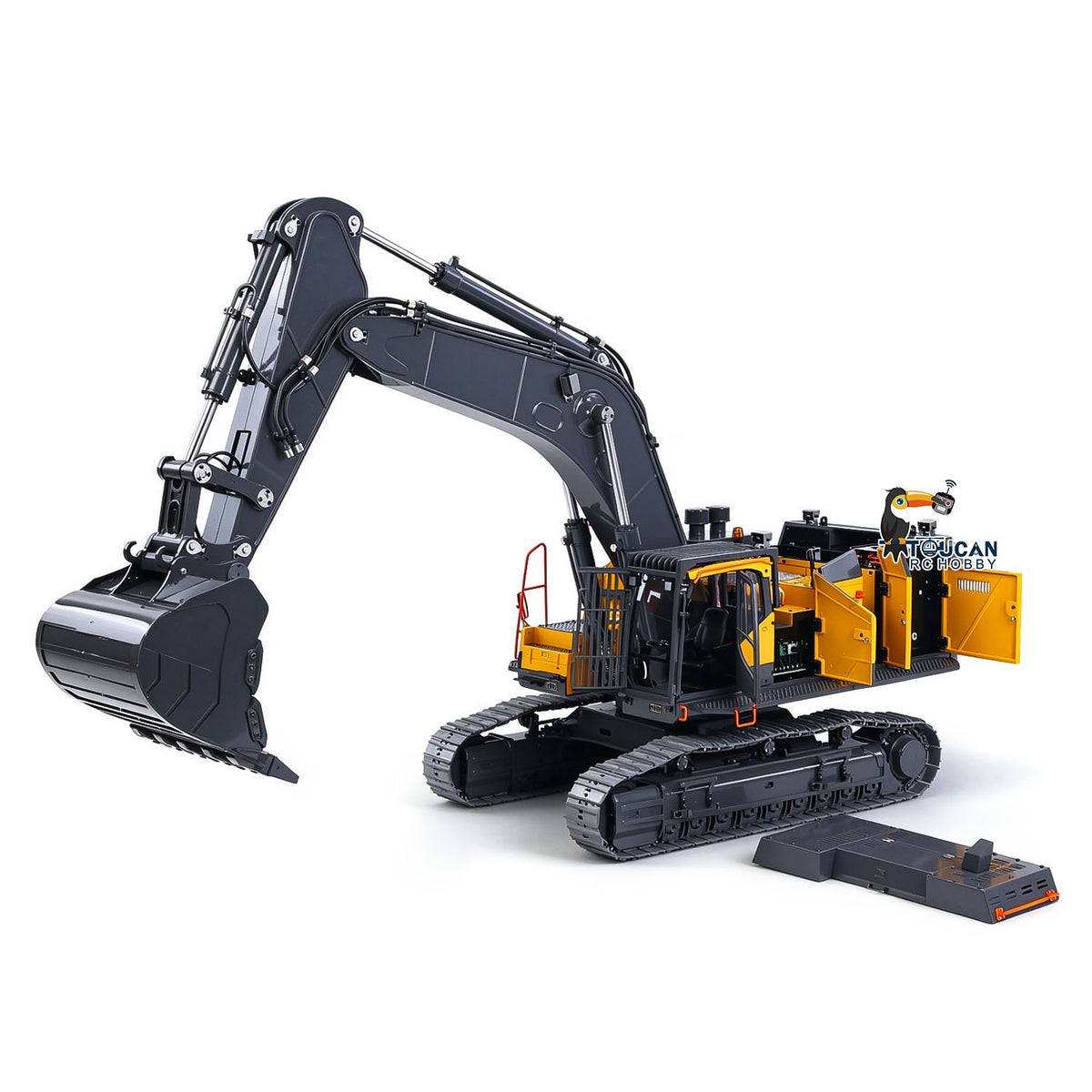 1/14 Metal RC Hydraulic Excavator EC950 Dual Pump Digger Model 8CH Valve Hydraulic Lifting Counterweight Ripper Light Sound