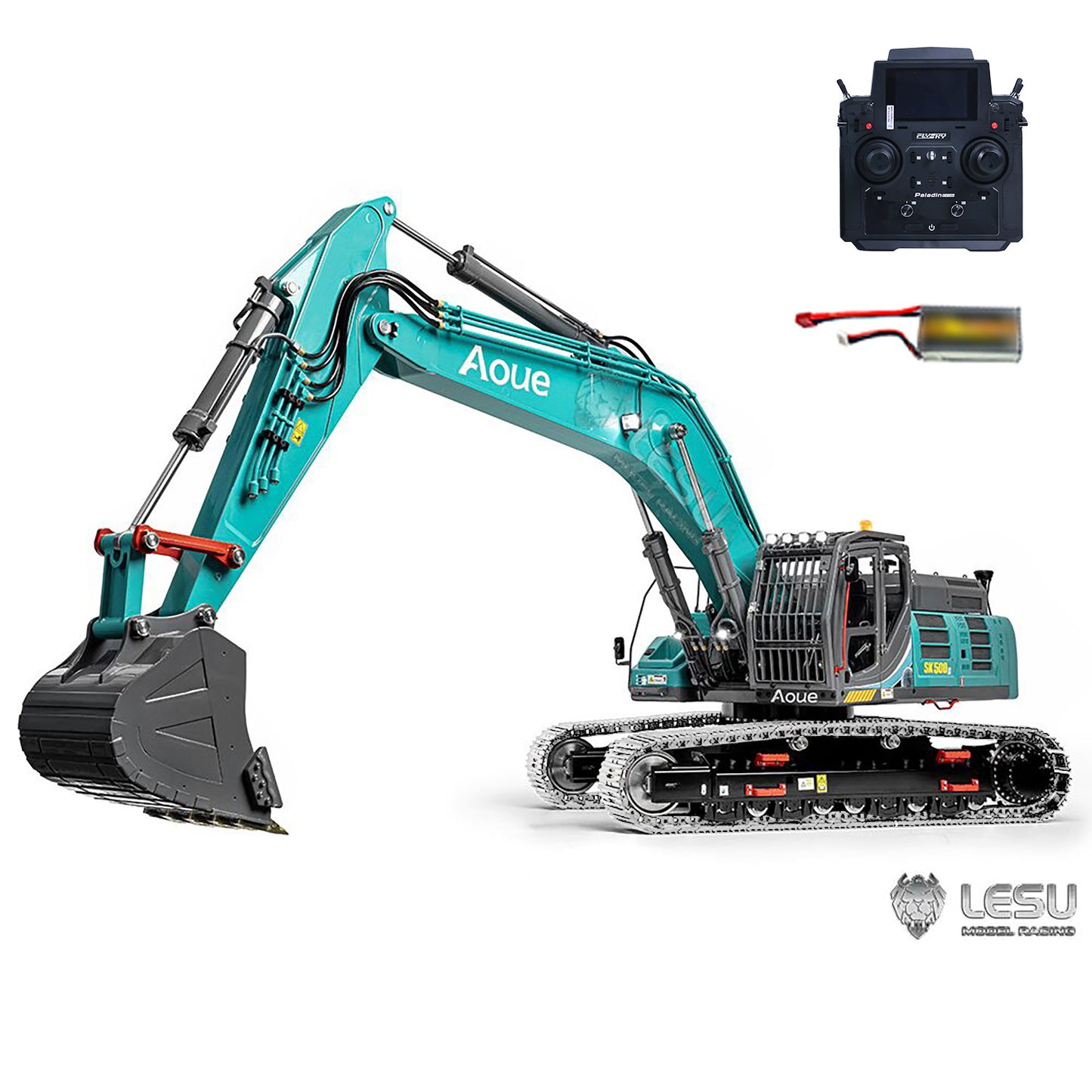 EN STOCK 1/14 LESU AOUE SK5LC Excavatrice RTR assemblée peinte hydraulique B0018 avec chargeur de batterie pour système RC