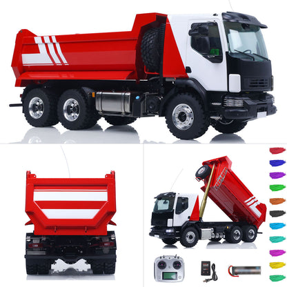 LESU 1/14 Hydraulic RC Dump Truck 6*6 RTR Radio Control Tipper 2Speed Gearbox Differential Lock Metal Chassis Flysky I6S Radio