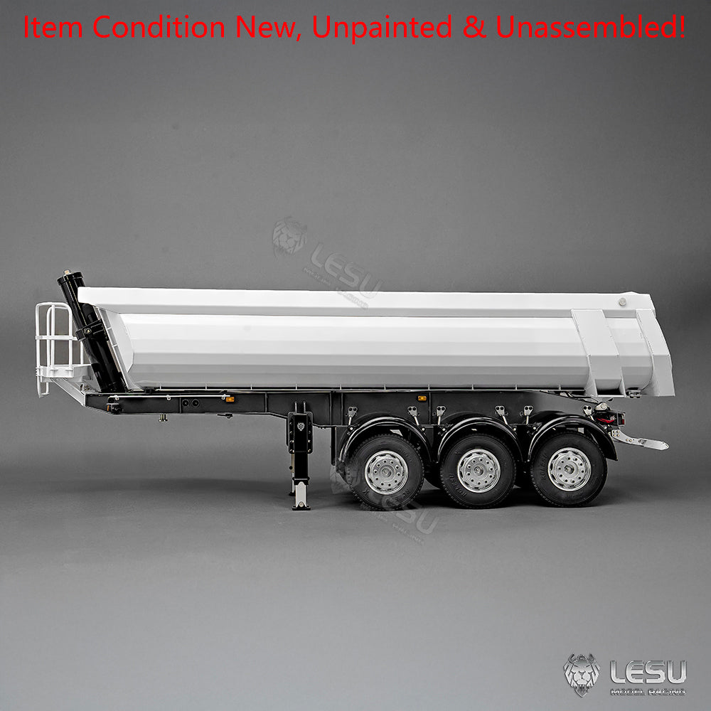 LESU 3Axles Metal 1/14 RC Hydraulic Dump Trailer for DIY TAMIYA Tractor Truck Radio Controlled Lorry Car Vehicle R62 R770S
