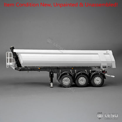 LESU 3Axles Metal 1/14 RC Hydraulic Dump Trailer for DIY TAMIYA Tractor Truck Radio Controlled Lorry Car Vehicle R62 R770S