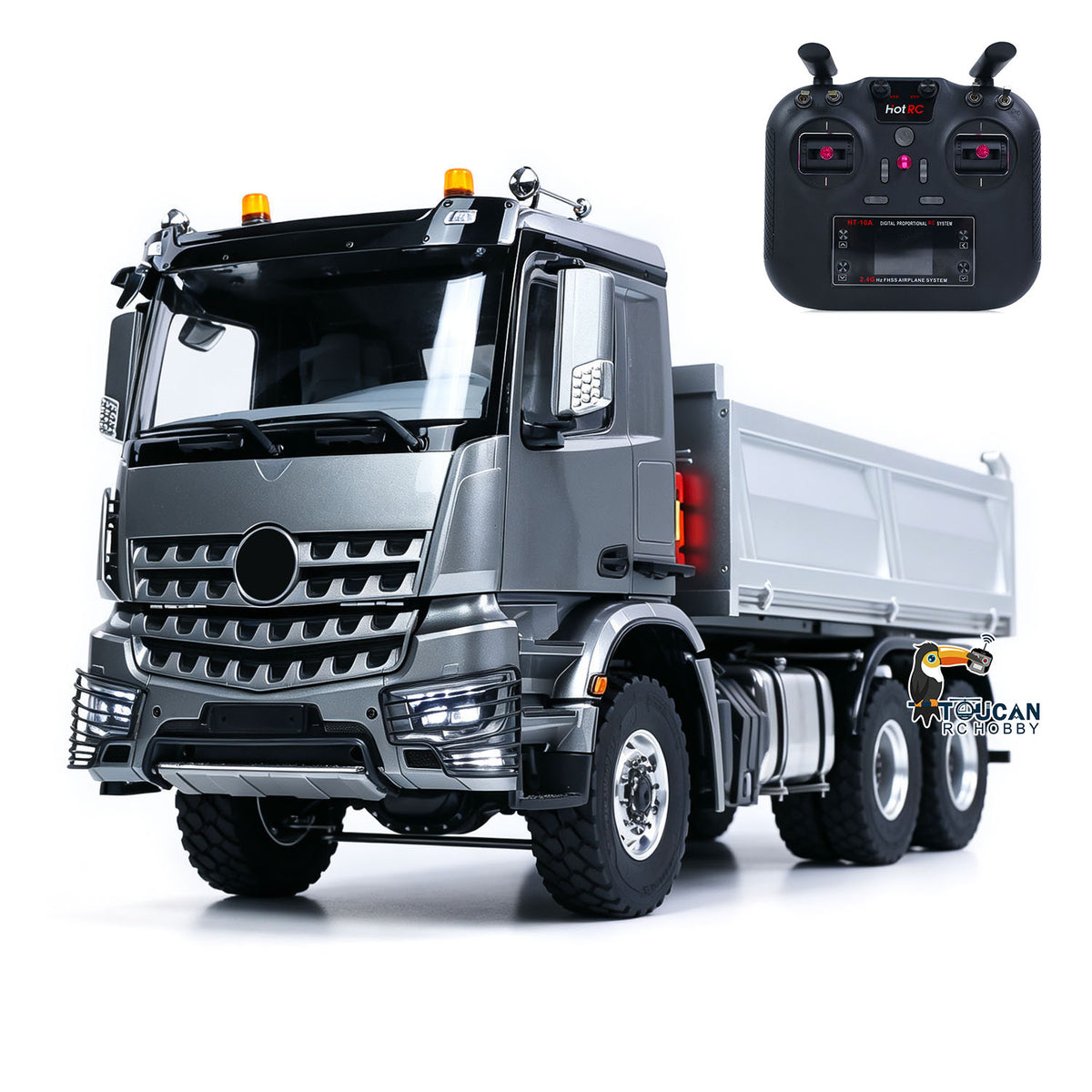 2Speed 6x6 Metal Chassis 1/14 Radio Controlled Hydraulic Dumper Truck 3348 Tipper Differential Axle Light Sound HotRC Radio 2026 PNP