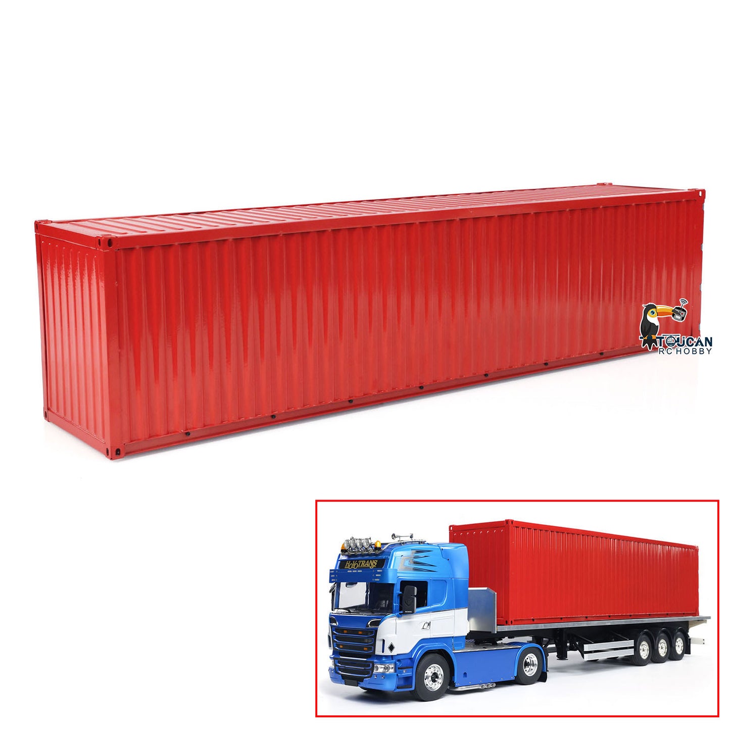 1/14 Vollmetall-40-Fuß-Containermodell für RC-Sattelzuganhänger