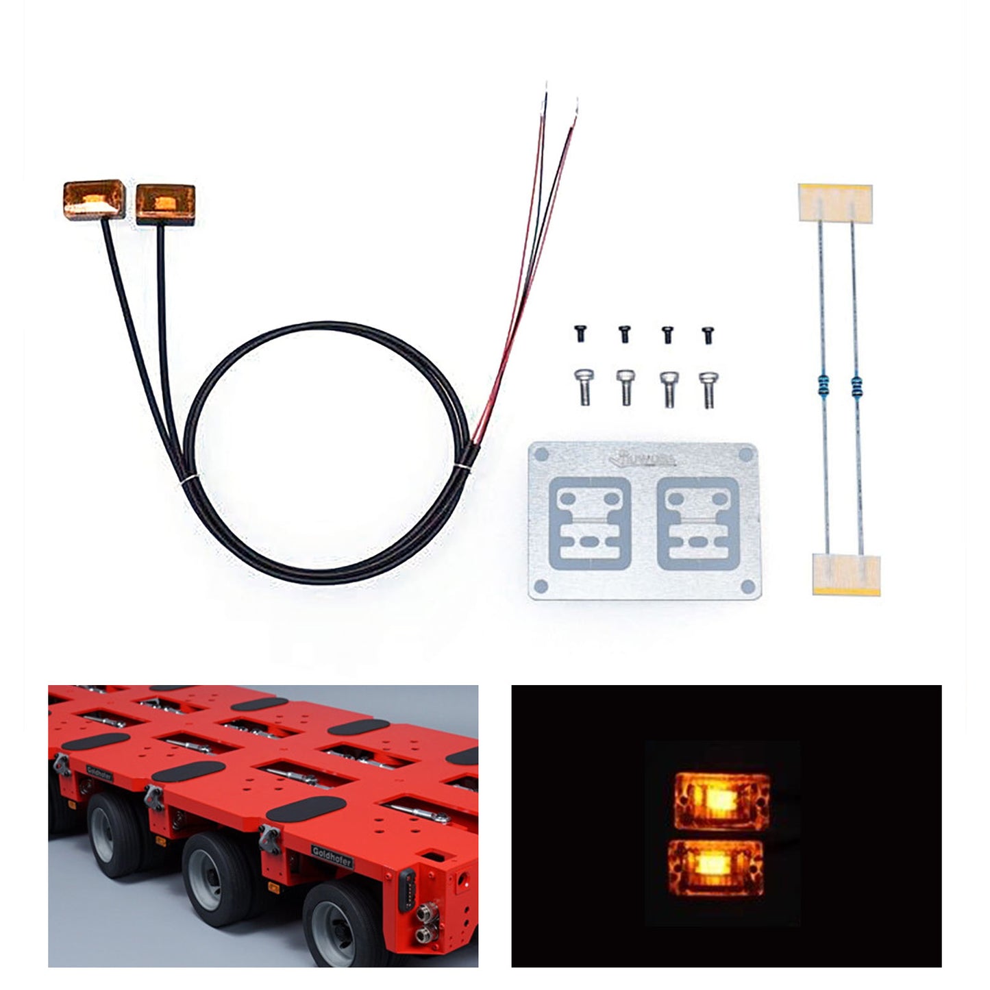 Plastic LED Clearance Lamp Side Marker Light 2.2V-3V for DIY TAMIYA 1:14 RC Tractor Truck Model 3348 FH16 Trailer Vehicle Car