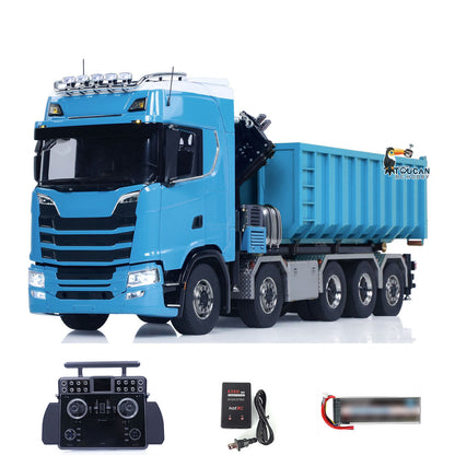 10x10 Metal Chassis 1:14 Hydraulic Crane RC Dumper 770S RTR Full Dump Truck Car