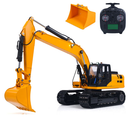 RTR Metal 1/12 Hydraulic Remote Control Excavator 323GX 3 Way Valve RC Digger Model Quick Coupler Flysky ST8 Radio Battery