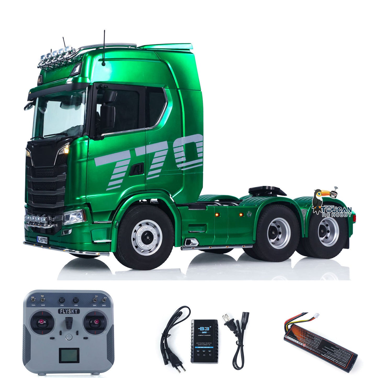 KABOLITE 1/14 770S RC Tractor Truck 6x6 Remote Control Lorry Car 2Speed Gearbox Differential Lock Battery Radio RTR Model