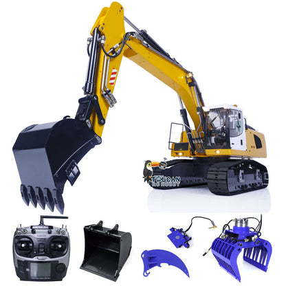 MTM 1/14 946 RC 2 Arms Metal ARTR Hydraulic Tracked Excavator Digger With Ripper Grab Bucket