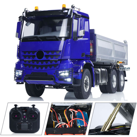 6x6 1/14 RC Hydraulic Dump Truck 3348 2025 Tipper Metal Axles Gearbox Suspension Bucket Oil Tank Light Sound