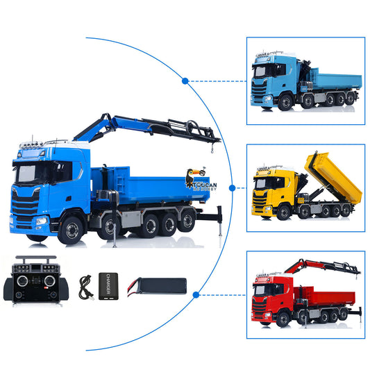SA770S 1/14 RC Hydraulic Crane Dump Truck 10X10 Radio Controlled Full Dumper Car