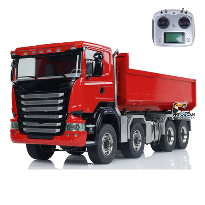 1:14 RC Hydraulic Roll-on Dump Truck 8x8 RC Tipper Car With Sounds Lights U-Shape Low Bucket