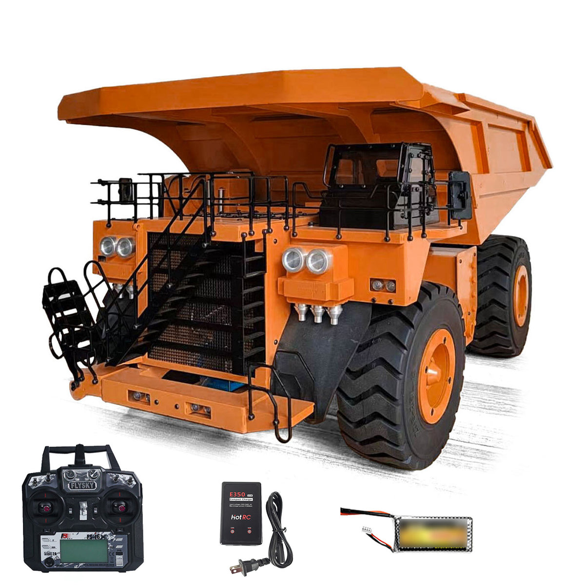 Metal 1/20 RC Hydraulic Mine Truck 793D Heavy Duty Remote Control Dumper RTR 2Speed Gearbox Flysky I6X Radio Light System