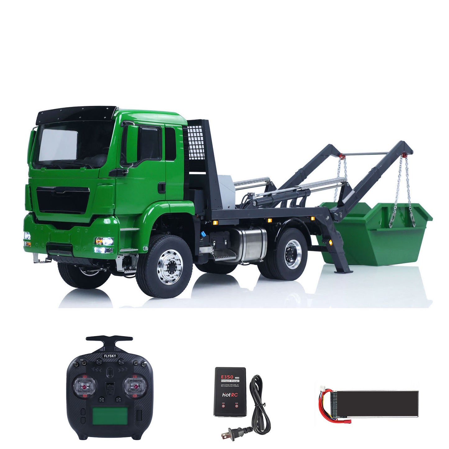LESU 4X4 1/14 RC Hydraulic Swing Arm Garbage Truck Skip Loader TGS Paintied Car