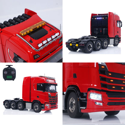 8X8 1/14 RC Tractor Truck 770S Metal Transmission W/ Transfer Case 3Speed Gearbox Light Sound System Painted Model No Charger