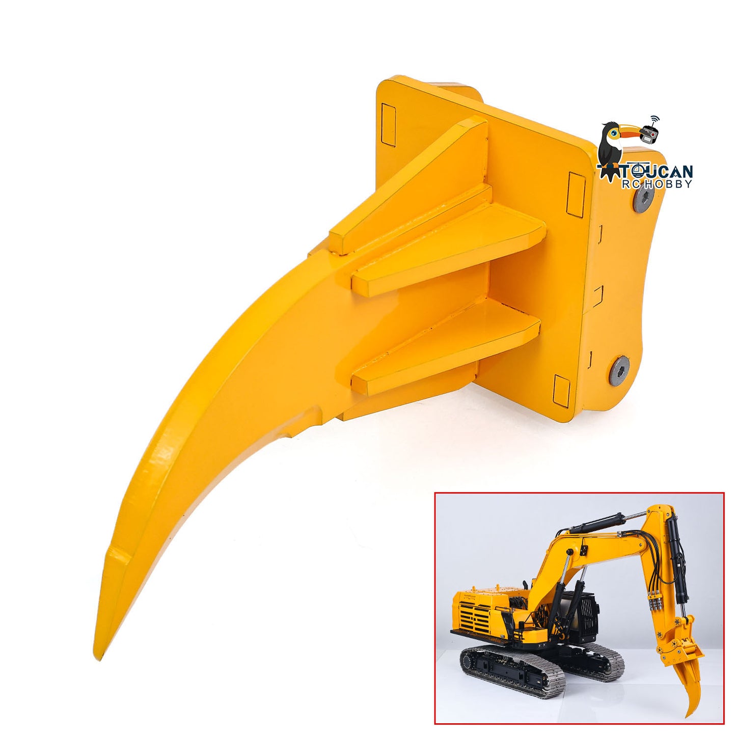 Metal Grading Bucket Ripper for 1/12 Hydraulic Remote Control Tracked Excavator C395 LR976 E650 RC Digger Model Construction Vehicle