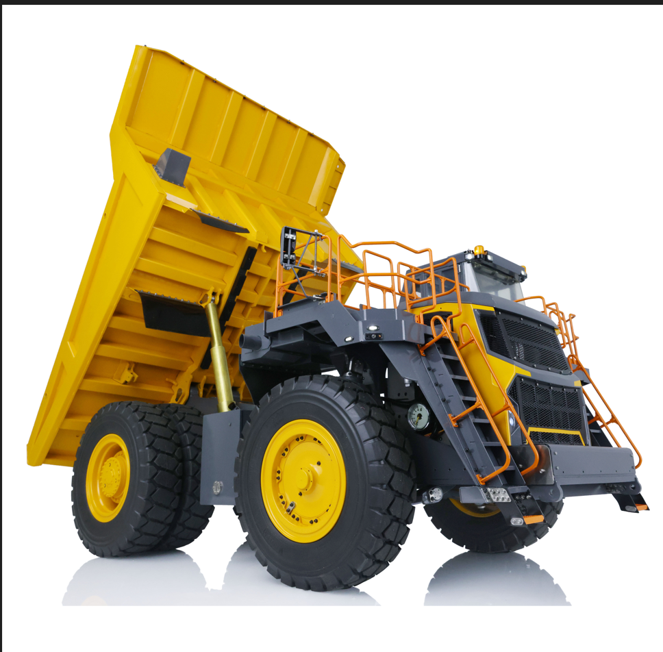 LESU Aoue R100E 1/16 Heavy Metal Hydraulic Mining Truck A0003 Dumper RC Mine Truck Model Motor ESC Servo Light System Model DIY