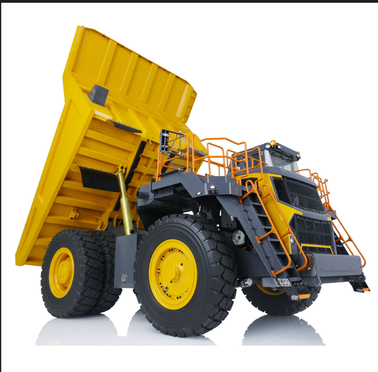 LESU Aoue R100E 1/16 Heavy Metal Hydraulic Mining Truck A0003 Dumper RC Mine Truck Model Motor ESC Servo Light System Model DIY
