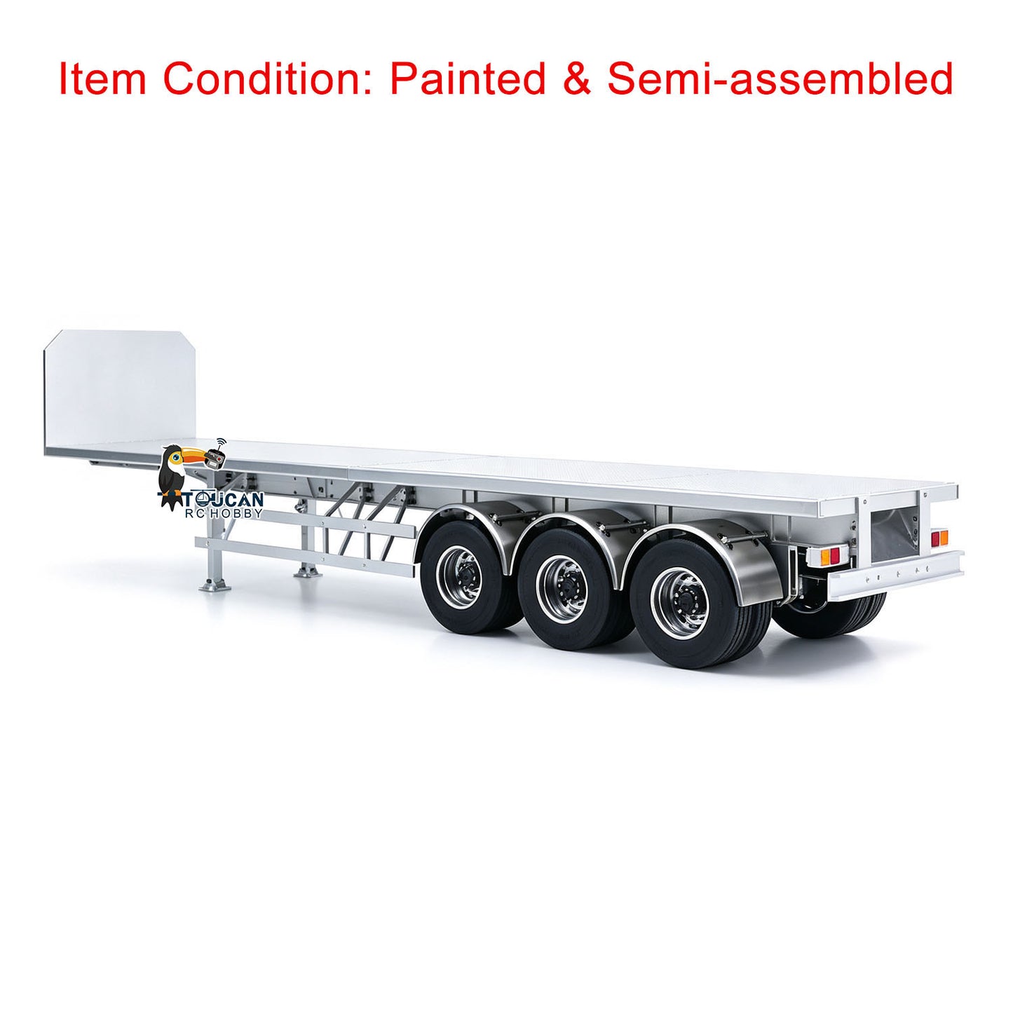 MD Metal 3Axles Flatbed Trailer Manual Support Legs for 1/14 Remote Control Tractor Truck 770S RC Digger Loader DIY Model