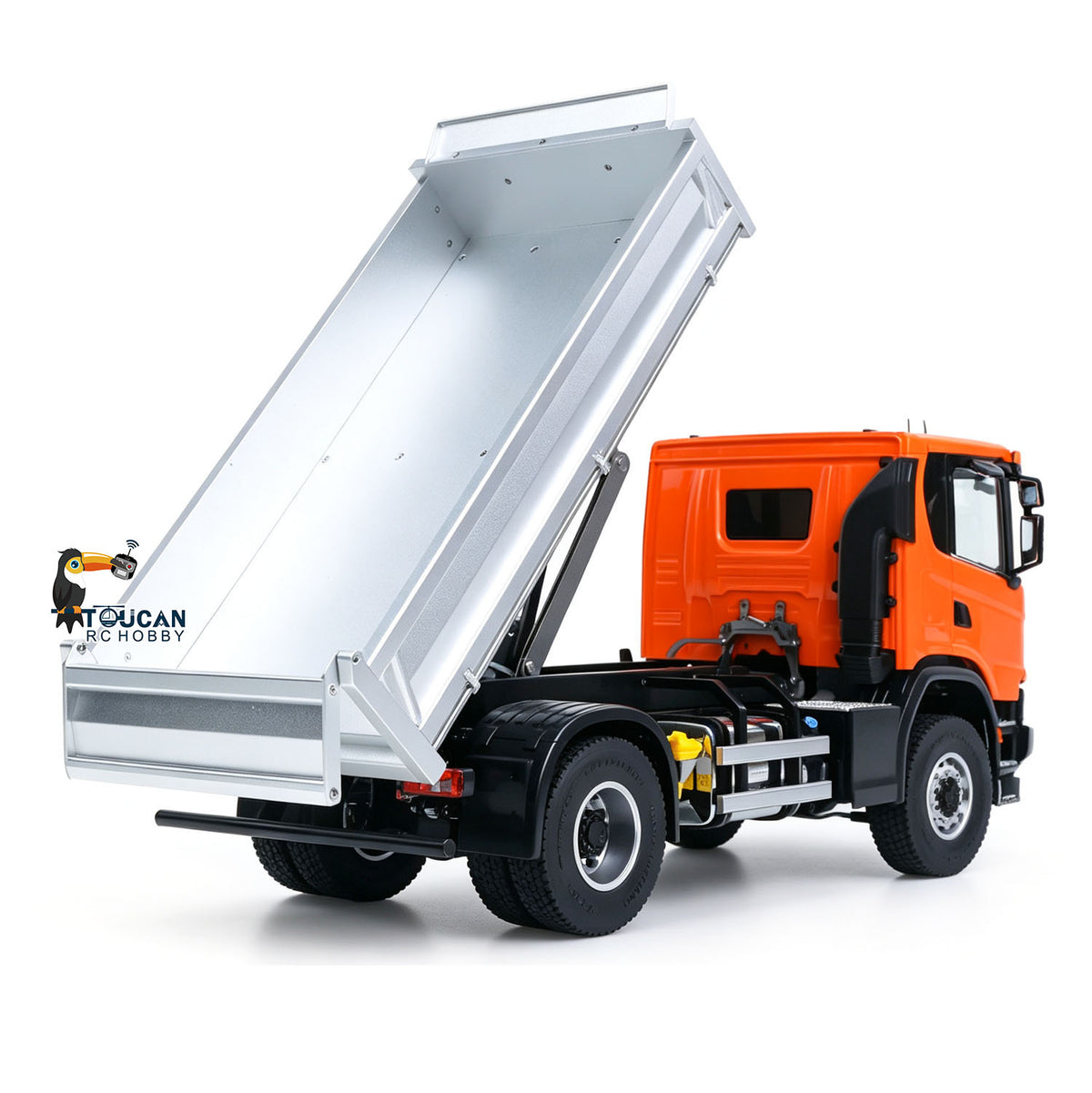 Double E 1/14 4WD Electric Lifting RC Dump Truck E022 2Speed Tipper 500G Full Metal Axle Magnetic High Roof Battery Radio Light