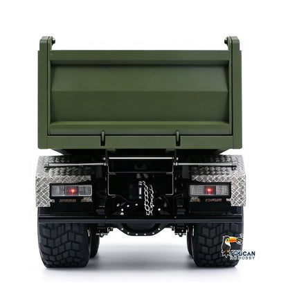 MD 1/14 6*6 Metal Radio Control Hydraulic Dump Truck 2-Speed Gearbox RC Tipper Model Differential Locks Radio Light Sound System