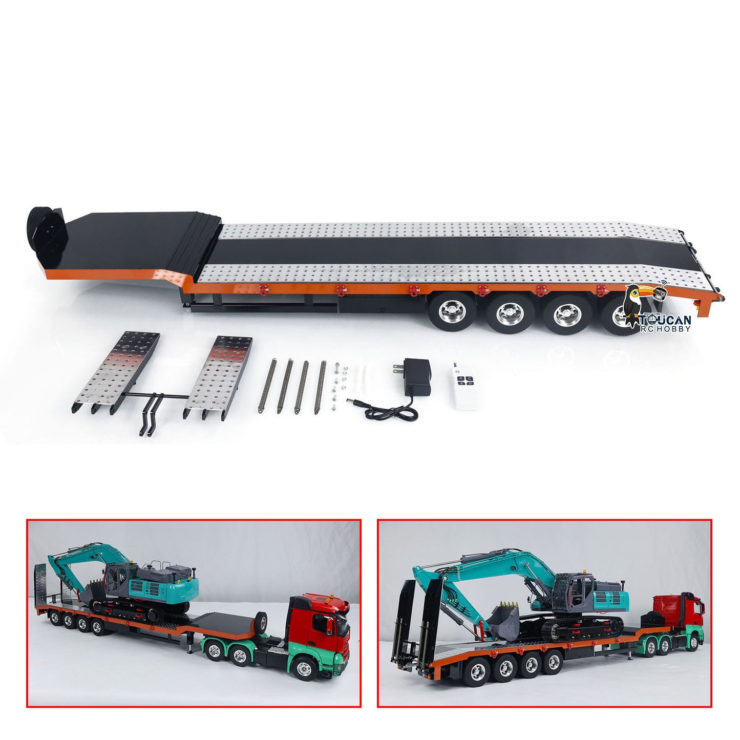 4-axle Metal Semi-Trailer for 1/14 RC Tractor Trucks