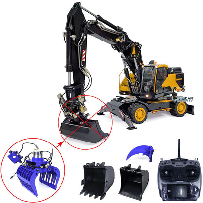 Metal 1:14 RC Hydraulic Digger 3-Arms EC380 Wheeled RC Excavators