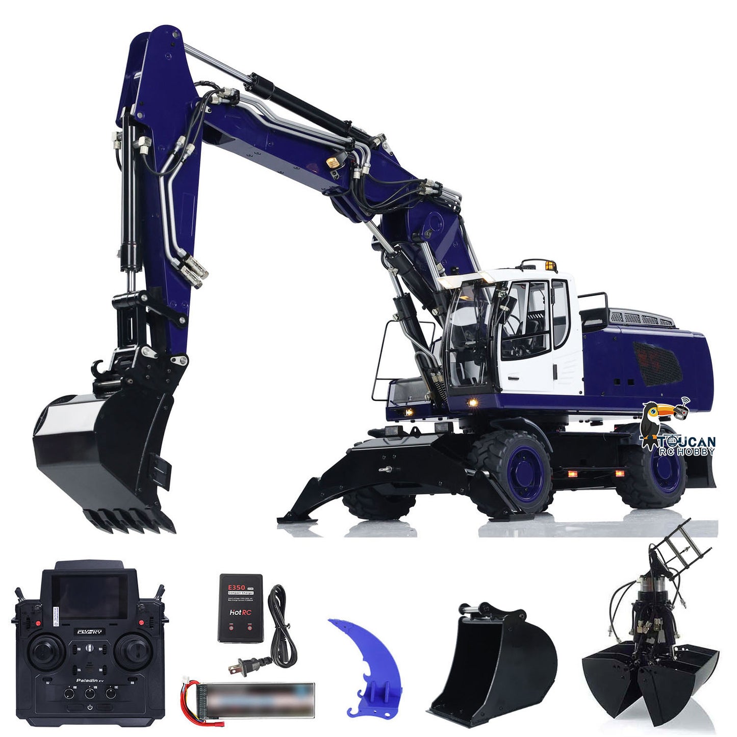 1/14 R946 Hydraulic RC Excavator 946-3 Wheeled Digger With PL18EV Controller