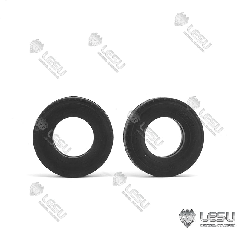 1Pair Wheel Tires for 1/14 RC LESU A0020 Hydraulic Trailer Truck A0005