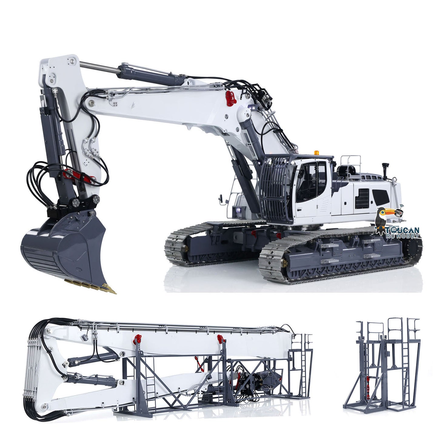 LESU 1/14 RC Full Hydraulic Excavator LR960 Demolition Digging Arm Pump Lights Demolition Digger