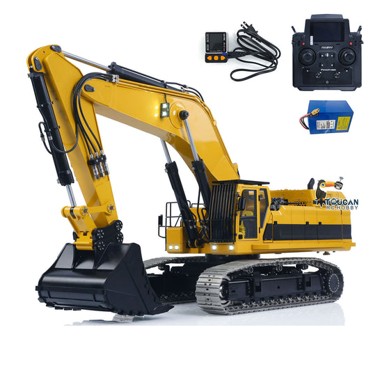 55KG! 1/12 Metal Remote Control Hydraulic Tracked Excavator 395F RC Digger 2830 Brushless Motor Dual Pump System Flysky Radio