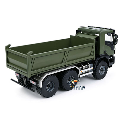 MD 1/14 6*6 Metal Radio Control Hydraulic Dump Truck 2-Speed Gearbox RC Tipper Model Differential Locks Radio Light Sound System
