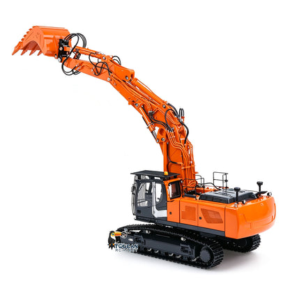 LESU 1/14 Metal RC Hydraulic Excavator LR956 7CH 3Arms Digger Quick Coupler Brushless Motor Radio Light Sound Smoke RTR