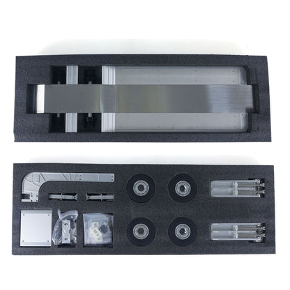 US STOCK 1/14 DoubleE Metal 2 Axels Low Trailer Flatbed E012 001 for Remote Control Tractor Truck E113 RC Lorry Car Model Upgrade Parts