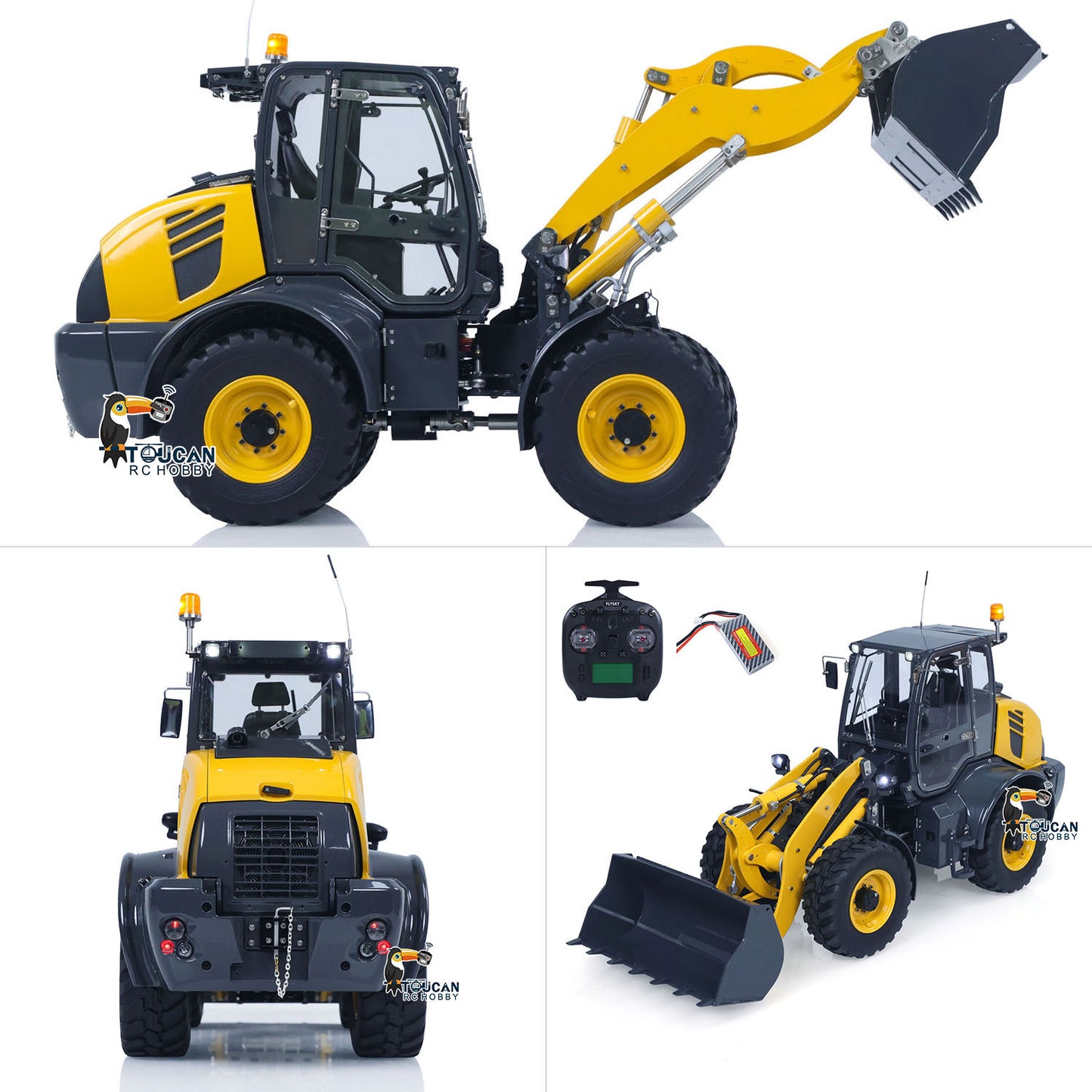 RTR LESU 1/14 Metal Remote Control Hydraulic Loader Aoue WA100M-8 4*4 RC Loading Machine Axle Lock Sound Light Flysky ST8 Radio Construction Vehicle