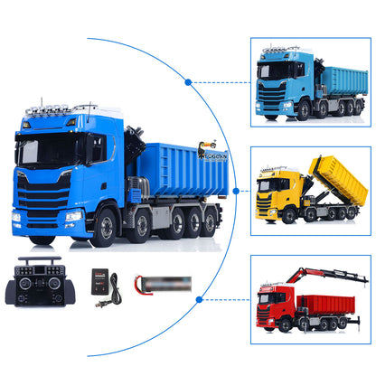 10x10 Metal Chassis 1:14 Hydraulic Crane RC Dumper 770S RTR Full Dump Truck Car
