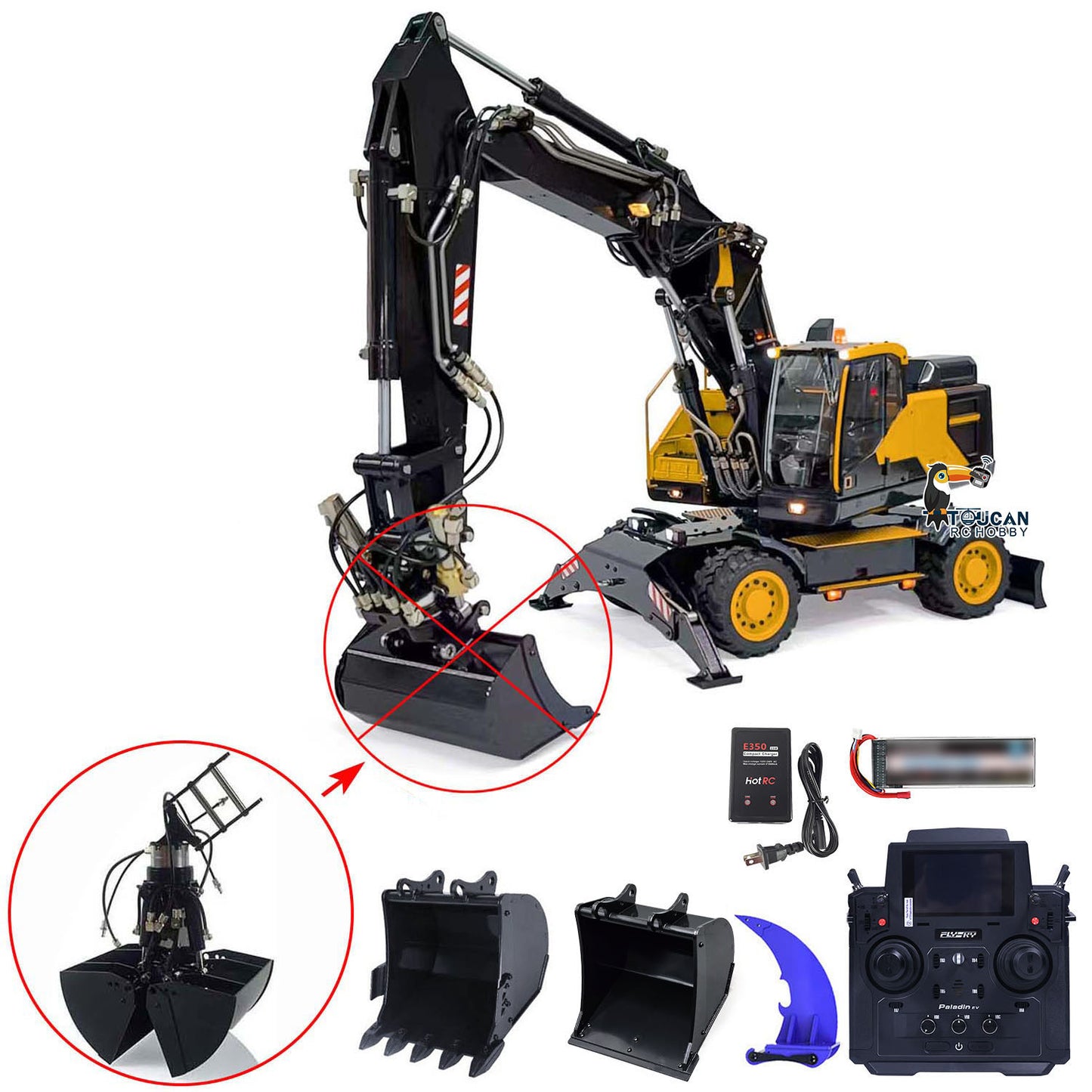 Hydraulic 1/14 EC380 Wheeled RC Engineering RC Excavator