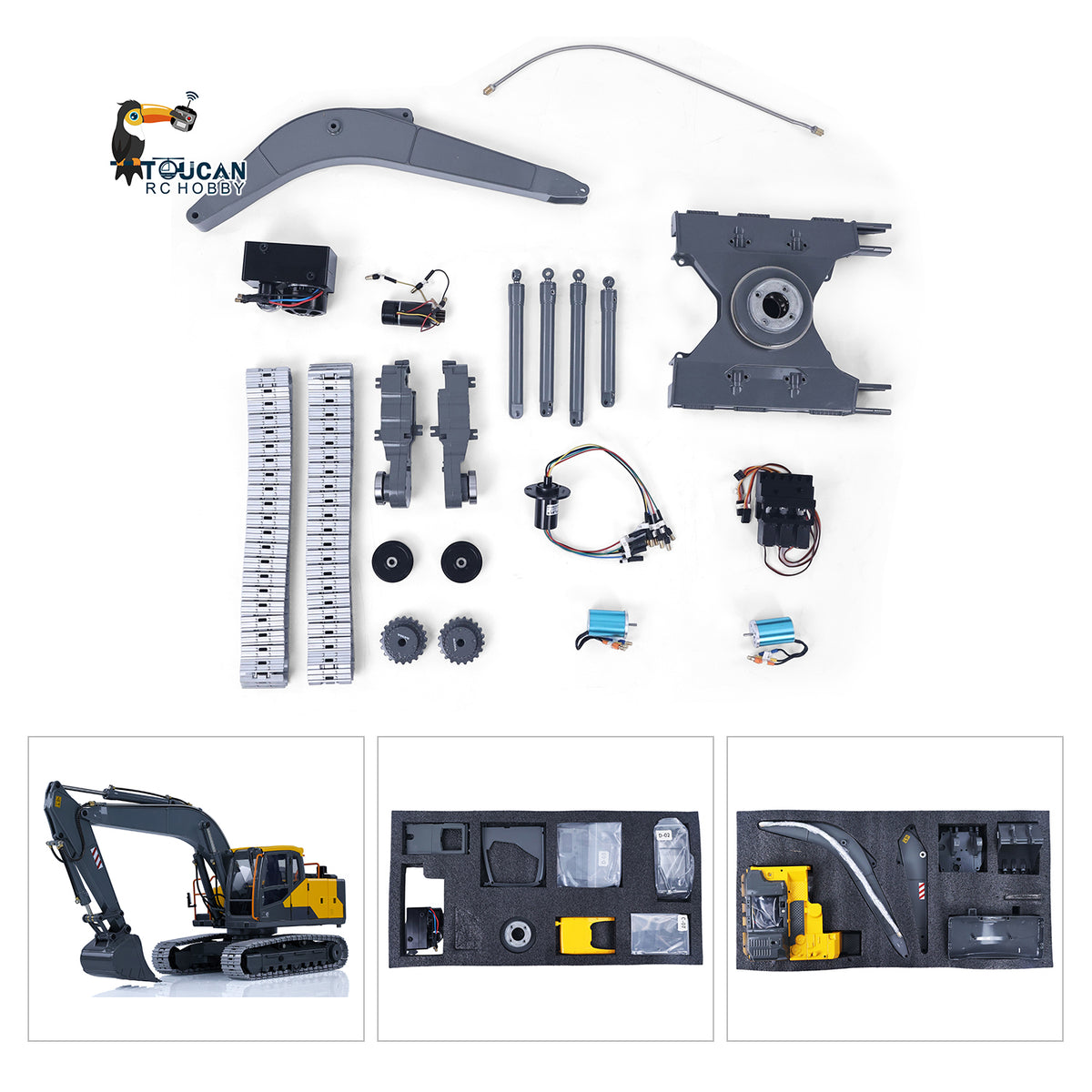 Double E EC160E KIT 1/14 Alloy RC Hydraulic Excavator Wireless Control Diggers Brushless Motor Engineering Vehicle Unassembled