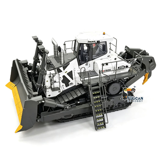 SFROG 1/14 Metal RC Hydraulic Bulldozer LR776 3way Blade 7CH Valve Automatic Grease System Electric Wipers FrSky X20R Radio